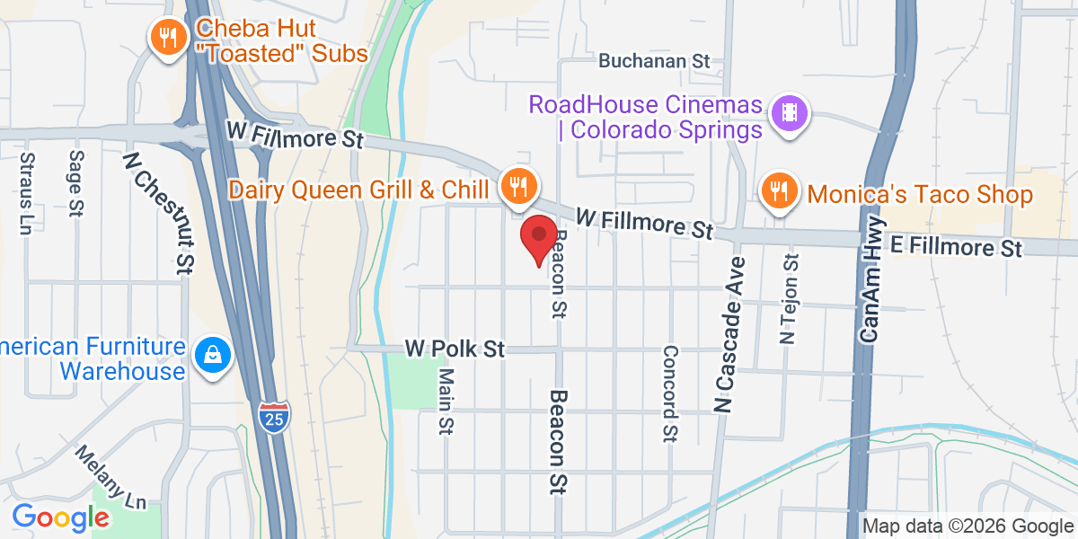 Map of Gen Aesthetics at 2910 Beacon St, Colorado Springs